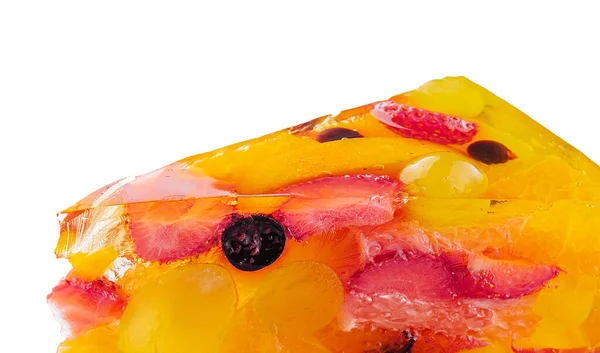 Jelly Cake Fruit White Plate — Stockfoto
