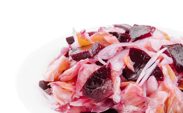 Salad Sauerkraut Beets Onions — Stok fotoğraf