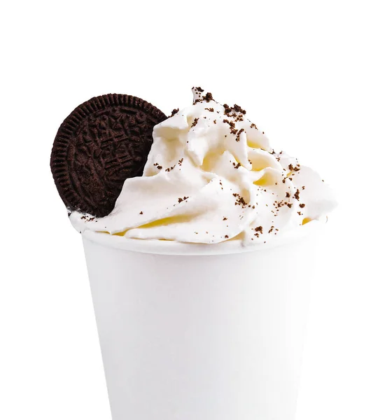 コーヒーモカミルクセーキクッキーとクリーム — ストック写真