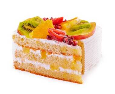 sponge cake with berries and fruits