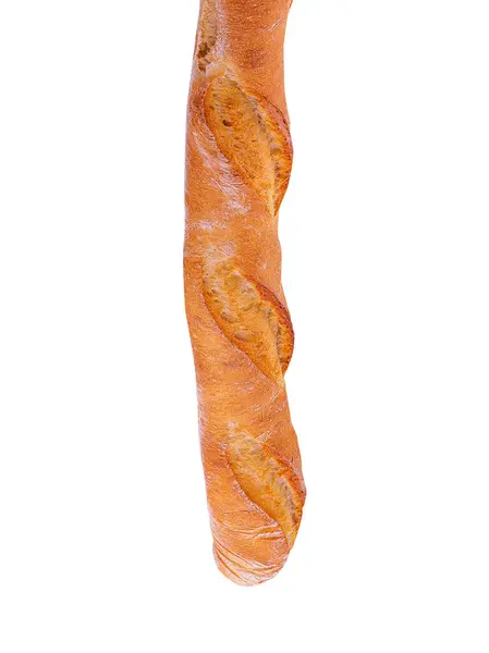 Vit Fransk Baguette Bröd Isolerad Vit Bakgrund — Stockfoto