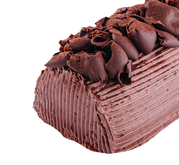 Chocolate Cake Roll Cocoa Filling — Foto de Stock