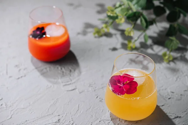 stock image orange and carrot juices