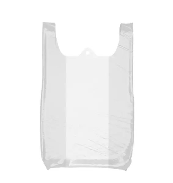 Πλαστική Σακούλα Που Απομονώνεται Λευκό Φόντο — Φωτογραφία Αρχείου