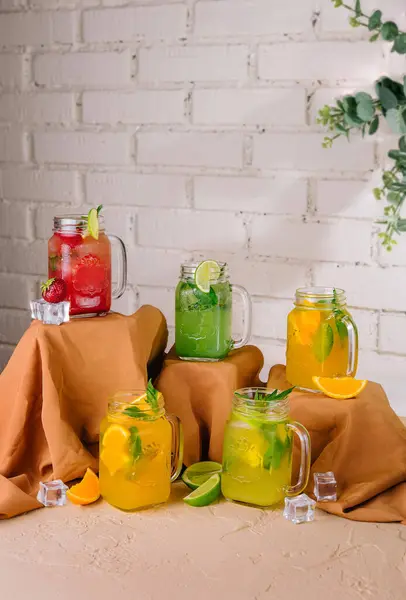 Glasses Different Fresh Juice — Stock Photo, Image