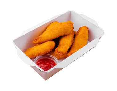 Pakette ketçaplı karides tempura.