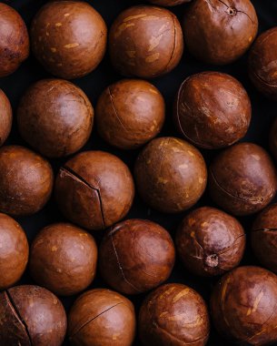 Macadamia fındıkları kapanıyor. Macadamia fındık arka planı