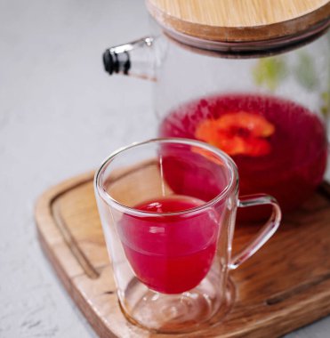 Sürahi ve Bardakta Ahududu Çayı