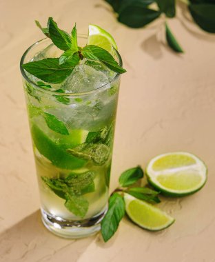 Mojito yaz narenciye kokteyli ve limon ve nane.