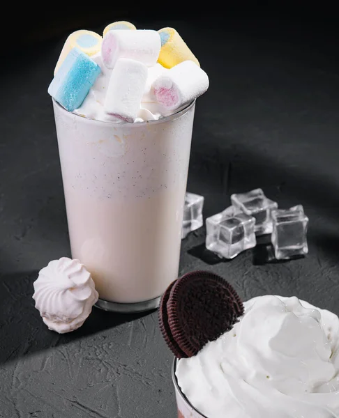 Warme Chocolademelk Met Marshmallows Meringue — Stockfoto