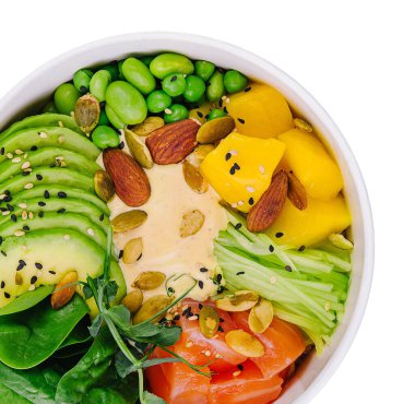 Somon ve Avokado ile Hawaii Poke Bowl