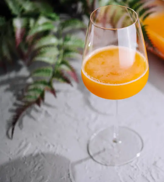 Orange Juice in glass top view