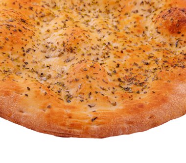 İtalyan Focaccia Ekmeği Beyaz Üzerine İzole Edildi