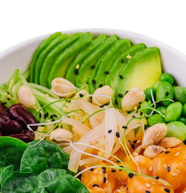 Beyaz somonlu Hawai Poke Bowl 'u.