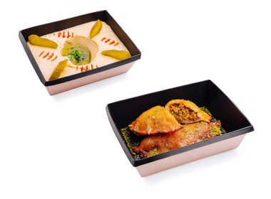 İki farklı yemek, lezzetli bir dolgu ve pürüzsüz malzemeler içeren kültürel tatları ön plana çıkarıyor. Her yemek zarif, modern kâselerle sunuluyor. Paylaşmak ve eğlenmek için ideal..