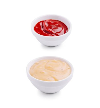 İki kase farklı sos içerir. Üst kâsede canlı kırmızı bir sos, alt kâsede ise kremalı, açık renkli bir sos var. Günlük yemek ve atıştırmalıklar için mükemmel..