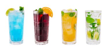 Parlak renkli içecekler buzla dolu uzun bardaklarda düzenlenir. Her bardakta nane, kireç ve portakal gibi farklı süslemeler mevcuttur. Yaz toplantıları ya da kutlamalar için mükemmeldir..