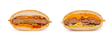 Ağız sulandıran bir çizburger, çedar peyniri, taze marul, domates ve soğan katmanlı sulu bir etli börek içerir..