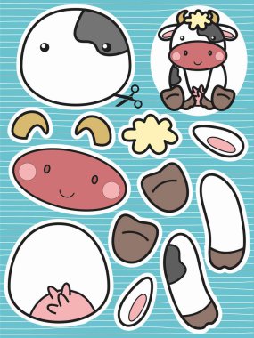 Çocuk vektörleri için sevimli hayvanlar kesme