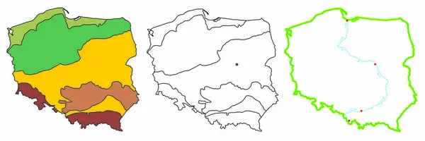Polska - mapa - ksztat Polski 
