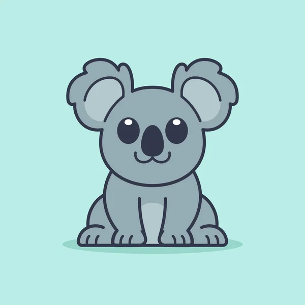 Şirin Koala Oturan Çizimler — Stok Vektör