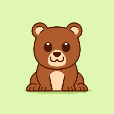 Oturan Şirin Ayı Çizimi