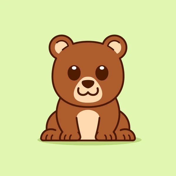 Roztomilý Medvěd Sedící Dole Ilustrace — Stockový vektor