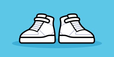 Vektör Yüksek Sneakers Düz Tasarım İllüstrasyonu