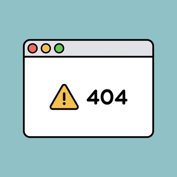 Error 404 Ilustración Ventana — Vector de stock