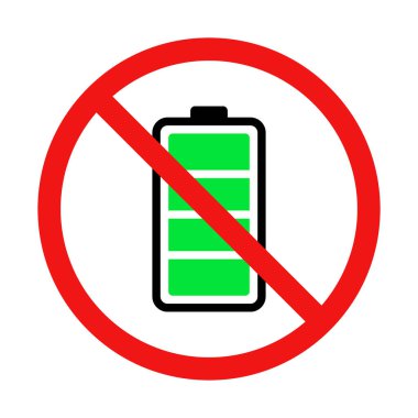 Beyaz Arkaplanda Pil İşareti Yok