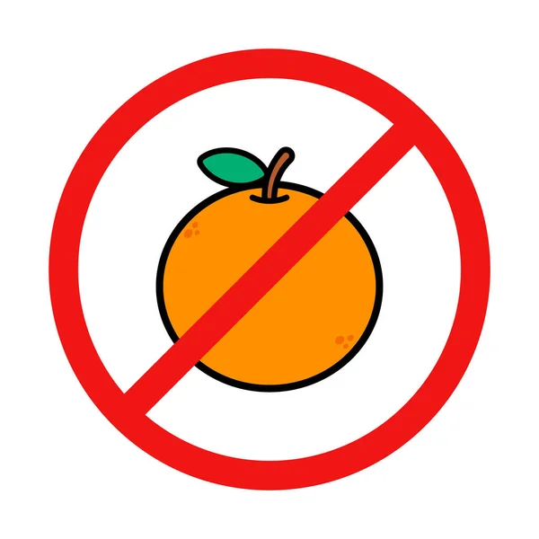 Kein Orangefarbenes Zeichen Auf Weißem Hintergrund — Stockvektor