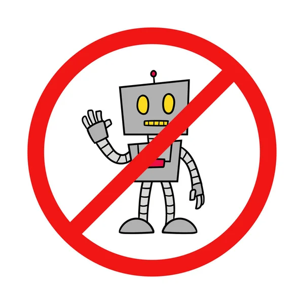 Ningún Signo Robot Fondo Blanco — Archivo Imágenes Vectoriales