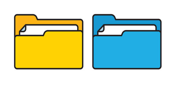 Set of Flat Folder Icons