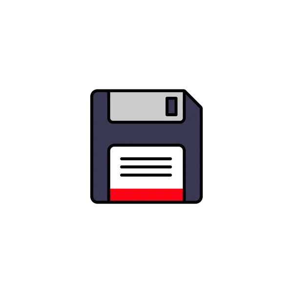 Elszigetelt Vektor Floppy Lemez Ikon — Stock Vector