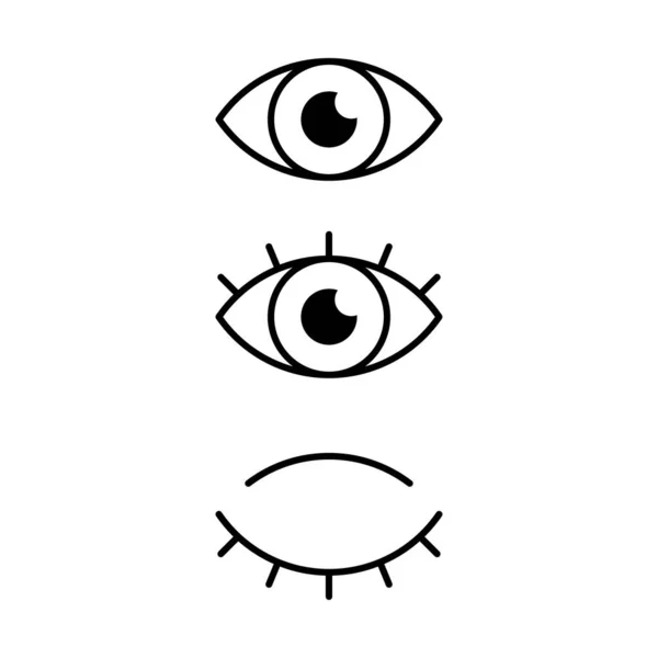 Uppsättning Ögon Ikoner — Stock vektor