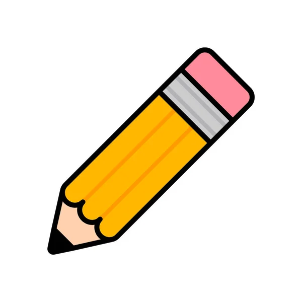 Illustration Crayon Plat Isolé — Image vectorielle