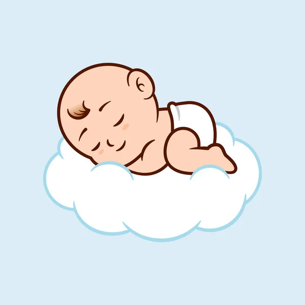 Baby Slapen Een Wolk — Stockvector