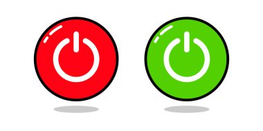 Düz Vektör Güç Düğmeleri