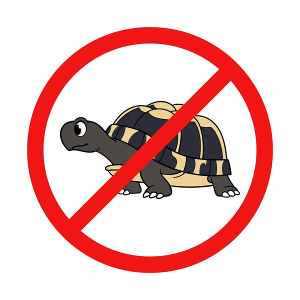 Kein Schildkrötenzeichen Auf Weißem Hintergrund — Stockvektor