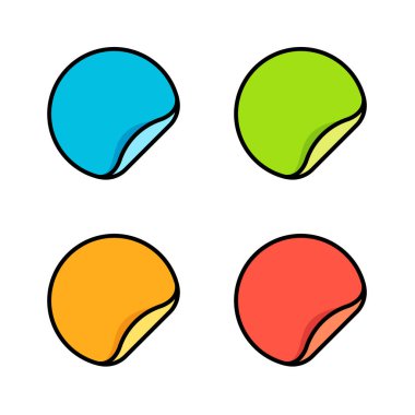 Soyulmuş Yuvarlak Düz Tasarım Yapıştırmaları