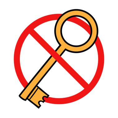 Beyaz Arkaplanda Anahtar İşareti Yok