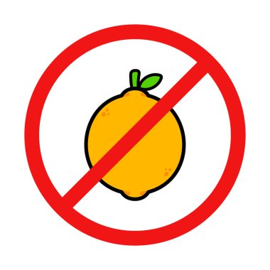 No Lemon Sign on White Background