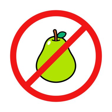 No Pear Sign on White Background