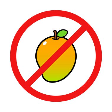 No Mango Sign on White Background