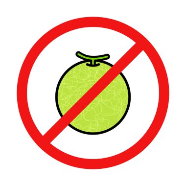 No Melon Sign on White Background