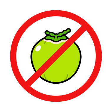 No Green Coconut Sign on White Background