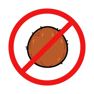 No Coconut Sign on White Background