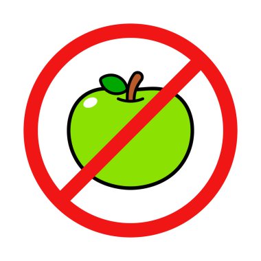 No Green Apple Sign on White Background
