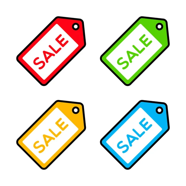 Colorful Set Sale Tags Outline — Stock Vector