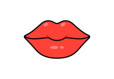 Vector Lips Illustration With Outline